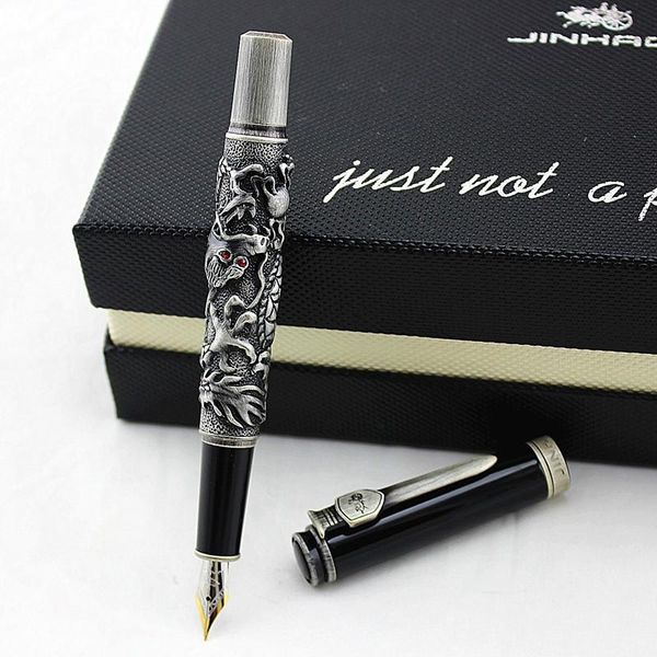 luxury jinhao antique silver chinese lucky dragon relievo fountain pen medium nib /bent wooden box select metal ink pens
luxury jinhao antique silver chinese lucky dragon relievo fountain pen medium nib /bent wooden box select metal ink pens