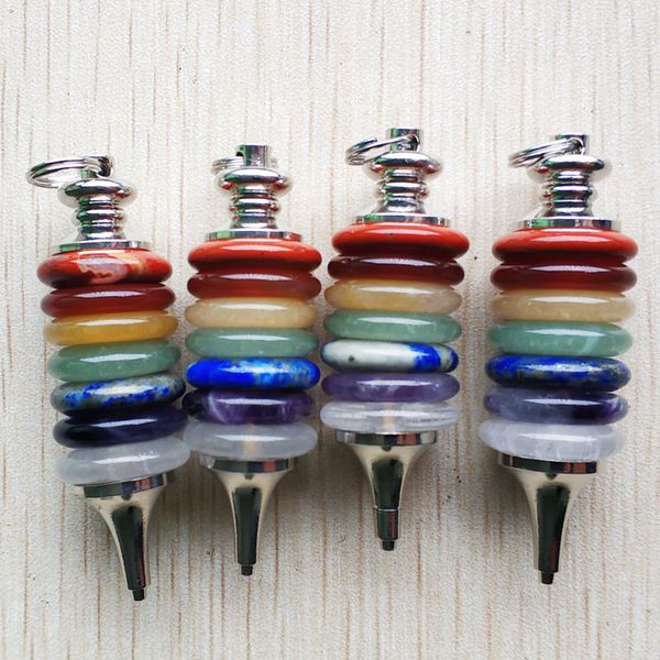 7 chakras wheels of life charms pendulum dowsing pendants men women gift for jewelry making hangings fashion wholesale, Bronze;silver
7 chakras wheels of life charms pendulum dowsing pendants men women gift for jewelry making hangings fashion wholesale, Bronze;silver