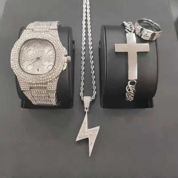 earrings & necklace luxury men silver color watch hip hop cross jewelry bracelet ring combo set out cuban for
earrings & necklace luxury men silver color watch hip hop cross jewelry bracelet ring combo set out cuban for