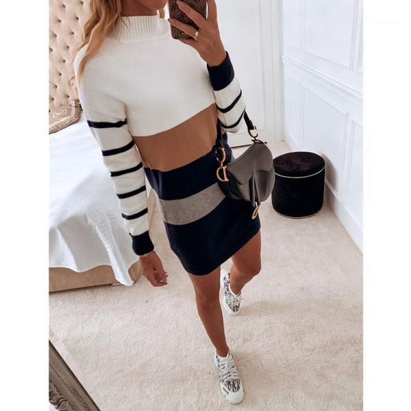casual dresses leosoxs 2021autumn winter turtleneck women's mini dress slim long sleeve stripe color matching ladies knit basic, Black;gray
casual dresses leosoxs 2021autumn winter turtleneck women's mini dress slim long sleeve stripe color matching ladies knit basic, Black;gray