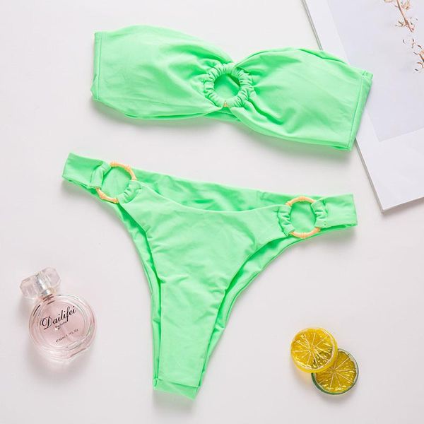 women's swimwear pure color tube swimsuit 2021 summer fashion split suit ladies bikini beach clothing, White;black
women's swimwear pure color tube swimsuit 2021 summer fashion split suit ladies bikini beach clothing, White;black