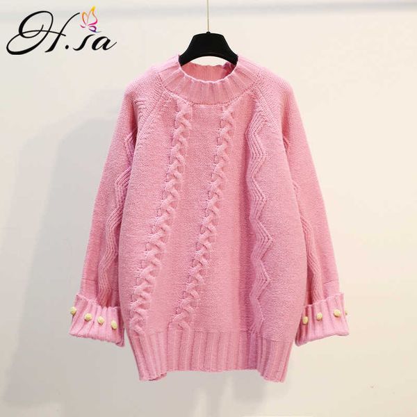 h.sa winter knit sweaters and jumpers for women oversized pullovers yellow pink outwear korean long knitted female 210716, White;black
h.sa winter knit sweaters and jumpers for women oversized pullovers yellow pink outwear korean long knitted female 210716, White;black