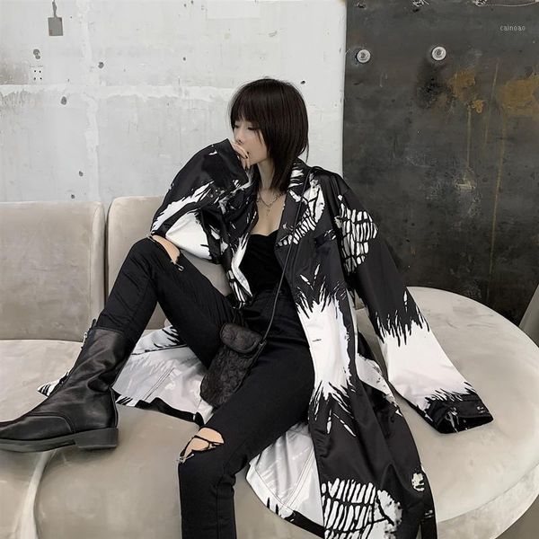 women's trench coats dark personality customized windbreaker mid-length female fashion profile coat, Tan;black
women's trench coats dark personality customized windbreaker mid-length female fashion profile coat, Tan;black