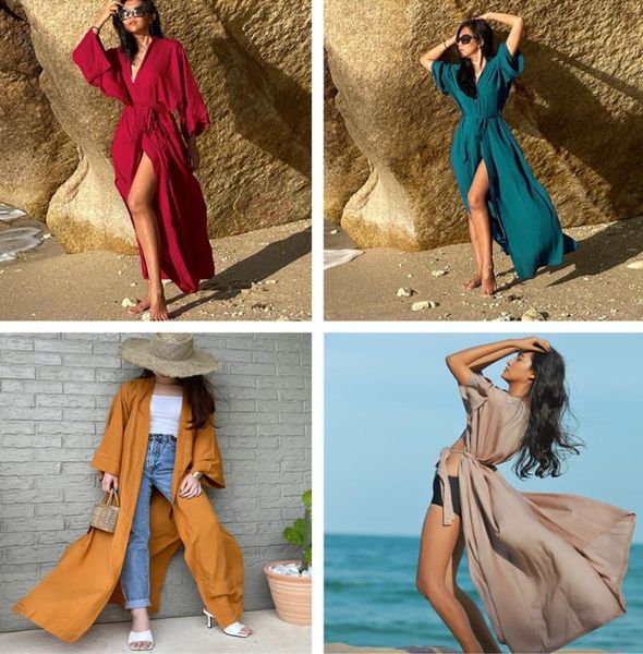 women's swimwear solid cotton bikini cover-ups long cardigan casual summer beach dress elegant women plus size wear swim suit cover up, White;black
women's swimwear solid cotton bikini cover-ups long cardigan casual summer beach dress elegant women plus size wear swim suit cover up, White;black
