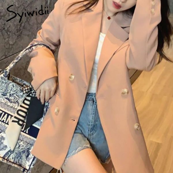 women's suits & blazers syiwidii suit women 2021 fall winter korean office lady jacket long sleeve pink coat double breasted notched ou, White;black
women's suits & blazers syiwidii suit women 2021 fall winter korean office lady jacket long sleeve pink coat double breasted notched ou, White;black