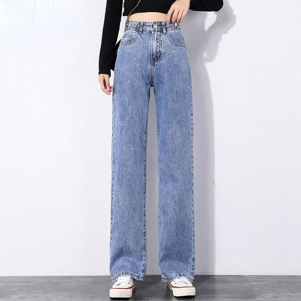 women's jeans straight women plus size high waisted denim pants wide leg vintage streetwear full length trousers spring summer, Blue
women's jeans straight women plus size high waisted denim pants wide leg vintage streetwear full length trousers spring summer, Blue