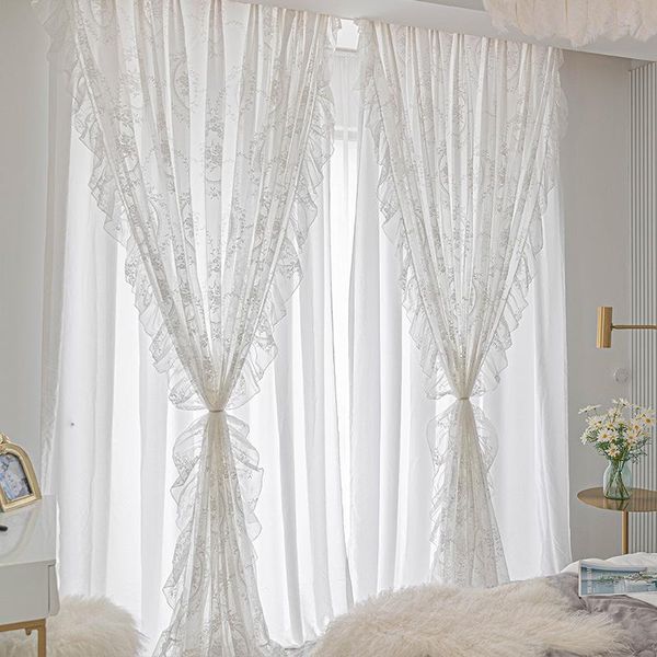 french retro princess white lace ruffle curtains for living room double layer curtain tulles voile fabric kids girls bedroom & drapes
french retro princess white lace ruffle curtains for living room double layer curtain tulles voile fabric kids girls bedroom & drapes