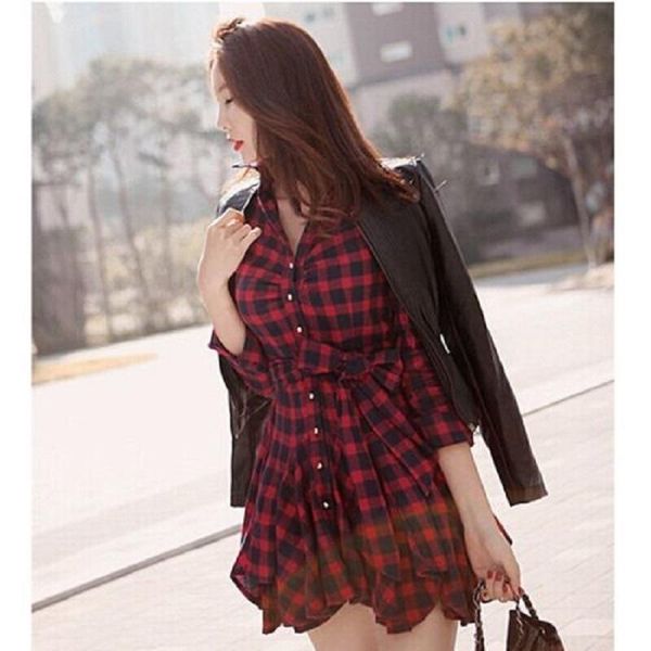 arrival women summer\autumn casual long sleeve red black plaid evening party short mini pleated dress dresses, Black;gray
arrival women summer\autumn casual long sleeve red black plaid evening party short mini pleated dress dresses, Black;gray