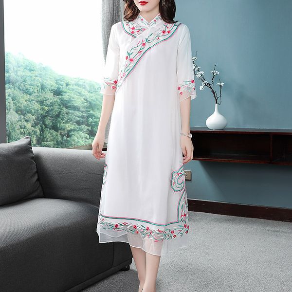 casual dresses dress brand chinese summer vintage party white pink women organza embroidery 3/4 sleeve mid-calf shny, Black;gray
casual dresses dress brand chinese summer vintage party white pink women organza embroidery 3/4 sleeve mid-calf shny, Black;gray