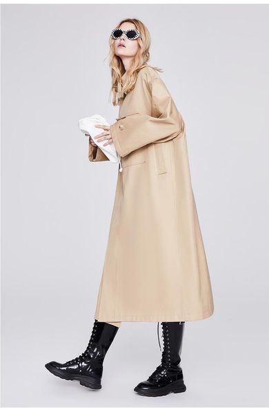 women's trench coats long silhouette coat, autumn 2021 gloss density british wind tooling coat women, Tan;black
women's trench coats long silhouette coat, autumn 2021 gloss density british wind tooling coat women, Tan;black