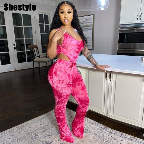 women's tracksuits shestyle scoop back tie dye printed sleeveless u neck high waist flare pants bodysuits 2 pieces sets women sportwear, Gray
women's tracksuits shestyle scoop back tie dye printed sleeveless u neck high waist flare pants bodysuits 2 pieces sets women sportwear, Gray