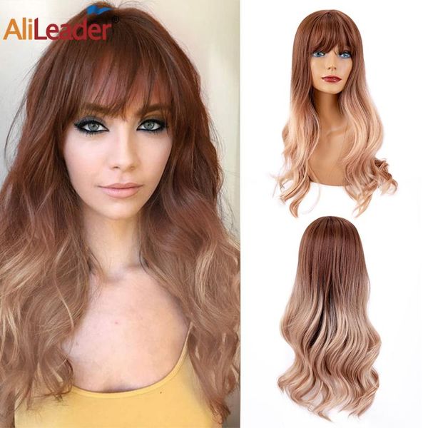synthetic wigs alileader ombre brown wavy wig with bangs long for black women cosplay natural hair heat-resistant fibre
synthetic wigs alileader ombre brown wavy wig with bangs long for black women cosplay natural hair heat-resistant fibre