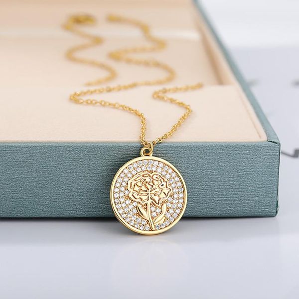 pendant necklaces personalized birthday flower round necklace customize inlaid rhinestones stainless steel women jewlry gift, Silver
pendant necklaces personalized birthday flower round necklace customize inlaid rhinestones stainless steel women jewlry gift, Silver