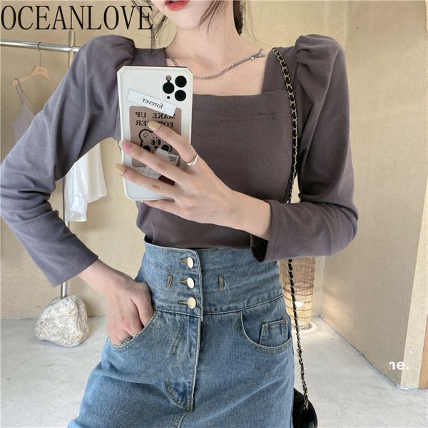square neck woman blouses solid puff sleeve elegant vintage spring blusas mujer short slim shirts 19510 210415, White
square neck woman blouses solid puff sleeve elegant vintage spring blusas mujer short slim shirts 19510 210415, White