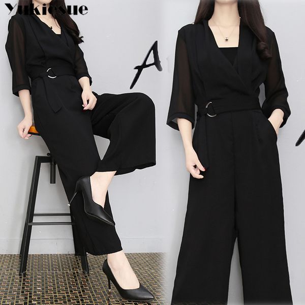 women's suit jumpsuit bodysuit female body for women summer chiffon black rompers womens elegant jumpsuits woman's 210519, Black;white
women's suit jumpsuit bodysuit female body for women summer chiffon black rompers womens elegant jumpsuits woman's 210519, Black;white