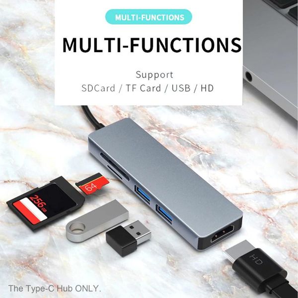 hubs 5 in 1 multifunctional type c usb hub adapter to hd usb3.0 tf card reader converter for laptop
hubs 5 in 1 multifunctional type c usb hub adapter to hd usb3.0 tf card reader converter for laptop