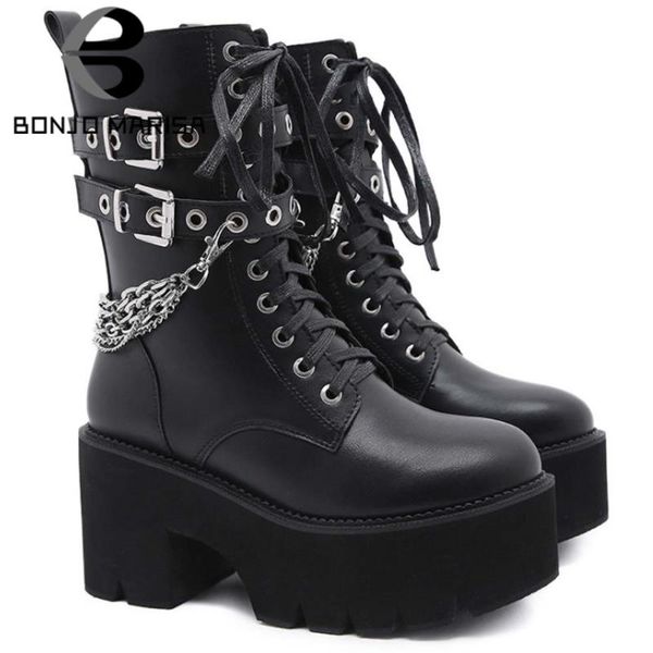 boots bonjomarisa female brand punk chunk motorcycle chain metal buckle mid calf women platform shoes woman, Black
boots bonjomarisa female brand punk chunk motorcycle chain metal buckle mid calf women platform shoes woman, Black