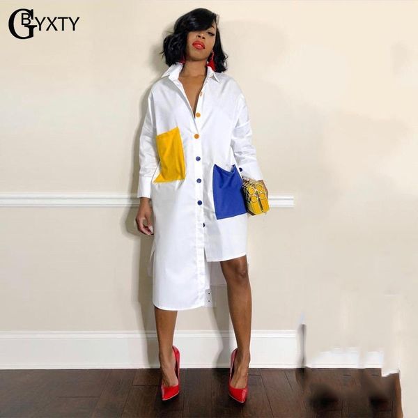 casual dresses gbyxty black white shirt dress contrast color pockets loose irregular party 2021 women spring summer zl134, Black;gray
casual dresses gbyxty black white shirt dress contrast color pockets loose irregular party 2021 women spring summer zl134, Black;gray