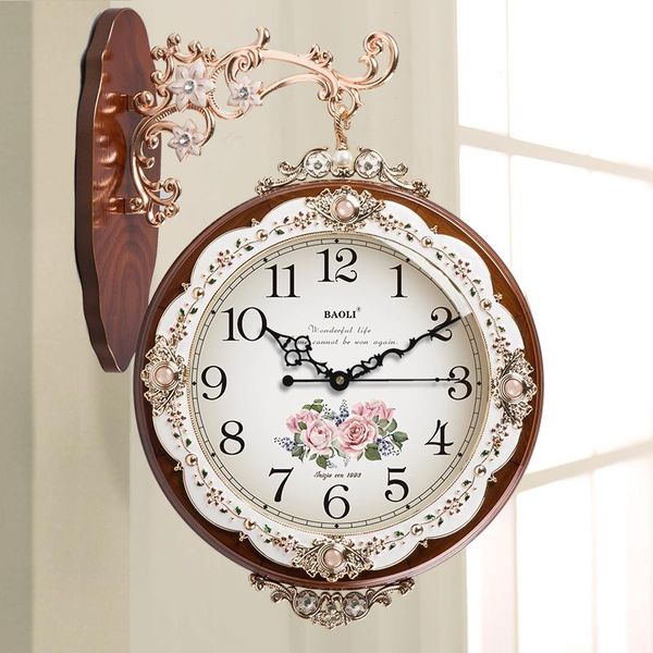 wall clocks european style double-sided clock living room personality pastoral mute decoration horloge home decor wt5bgz
wall clocks european style double-sided clock living room personality pastoral mute decoration horloge home decor wt5bgz