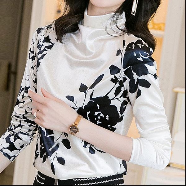 autumn long sleeve print womens shirt blusas mujer de moda turtleneck velour winter clothes blusa d716, White
autumn long sleeve print womens shirt blusas mujer de moda turtleneck velour winter clothes blusa d716, White