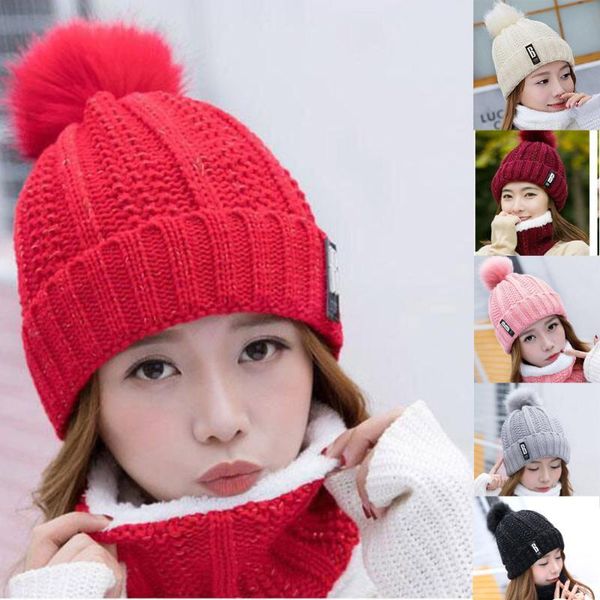 beanies women warm winter hairball cap +scarf ladies plus velvet knitted female knit letter bonnet beanie caps outdoor sets
beanies women warm winter hairball cap +scarf ladies plus velvet knitted female knit letter bonnet beanie caps outdoor sets