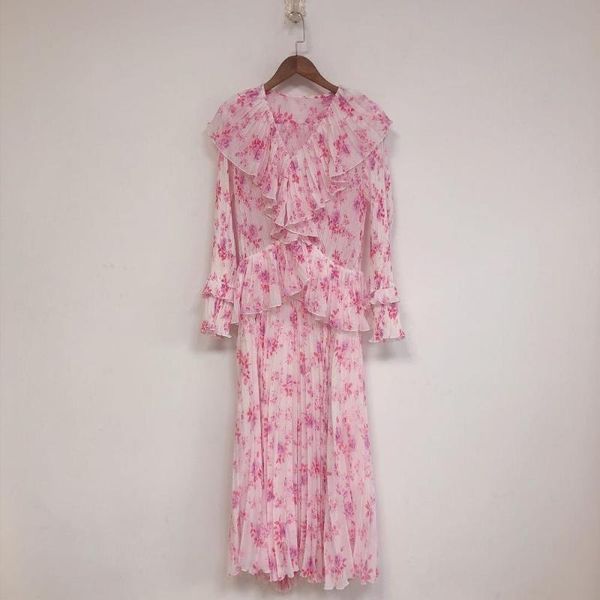 floral print or solid color long dress women pleated flare sleeve ruffles autumn fashion female maxi robes casual dresses, Black;gray
floral print or solid color long dress women pleated flare sleeve ruffles autumn fashion female maxi robes casual dresses, Black;gray