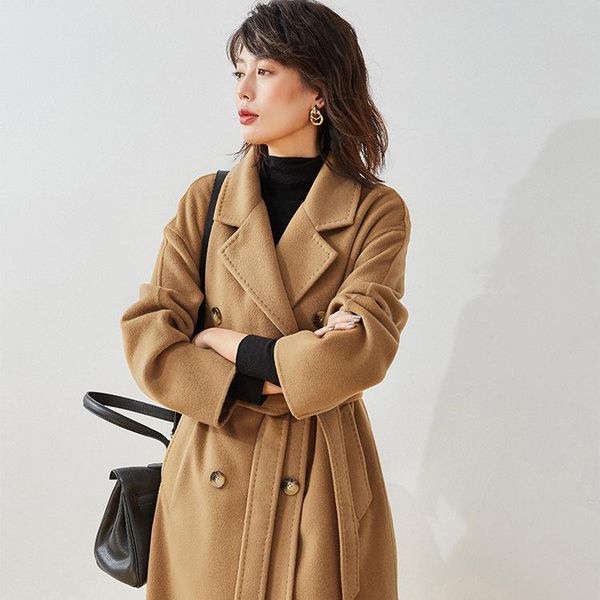 women's wool & blends women double sided coffee cocoon cashmere overcoats winter woolen jackets high end long handmade outwear plus siz, Black
women's wool & blends women double sided coffee cocoon cashmere overcoats winter woolen jackets high end long handmade outwear plus siz, Black