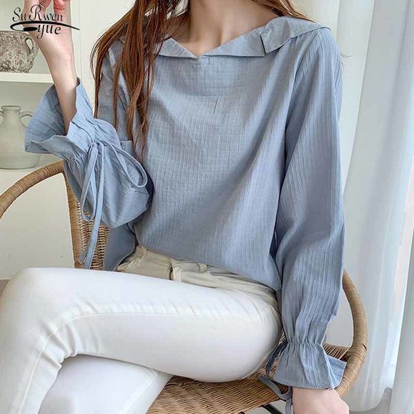 bow cuffs long flare sleeve solid blue autumn blouse women turn-down collar pullover side split shirt blusas mujer 11247 210508, White
bow cuffs long flare sleeve solid blue autumn blouse women turn-down collar pullover side split shirt blusas mujer 11247 210508, White