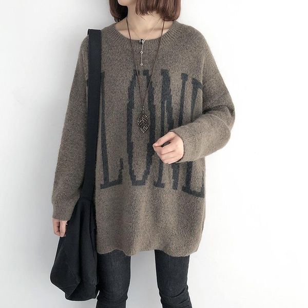 women's sweaters winter women cotton knitted pullover loose sweater female o neck long sleeve mujer letter printing, White;black
women's sweaters winter women cotton knitted pullover loose sweater female o neck long sleeve mujer letter printing, White;black