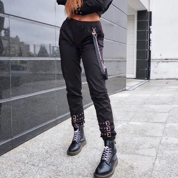 women's pants & capris high waist black loose joggers women pockets pencil streetwear drawstring buckles punk cargo womens trousers, Black;white
women's pants & capris high waist black loose joggers women pockets pencil streetwear drawstring buckles punk cargo womens trousers, Black;white