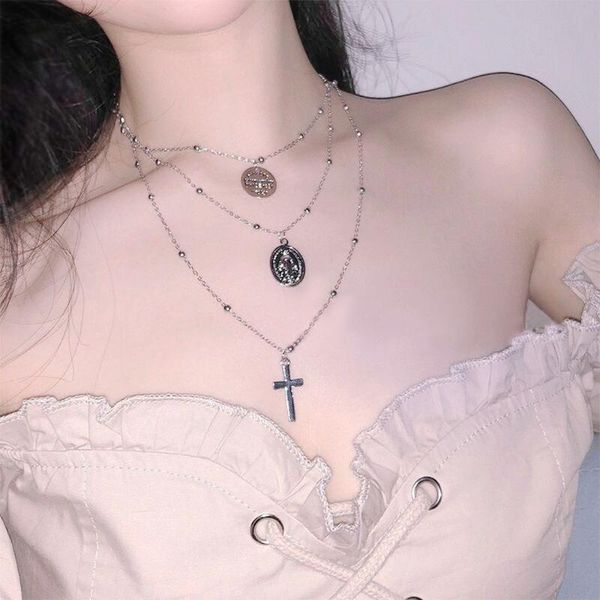 pendant necklaces fashion cross chain set for women coin jewelry stainless steel mens hip hop choker wholesale, Silver
pendant necklaces fashion cross chain set for women coin jewelry stainless steel mens hip hop choker wholesale, Silver