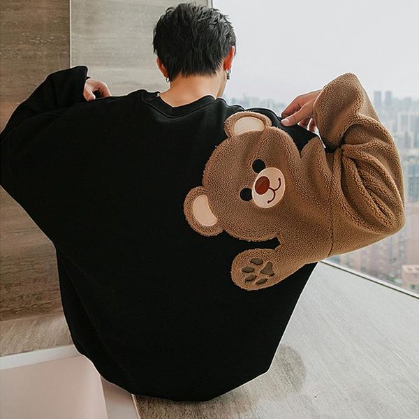 men's hoodies & sweatshirts winter couple outfits cartoon teddy bear sleeve sweatshirt fleece loose oversized korean men women cute pul, Black
men's hoodies & sweatshirts winter couple outfits cartoon teddy bear sleeve sweatshirt fleece loose oversized korean men women cute pul, Black