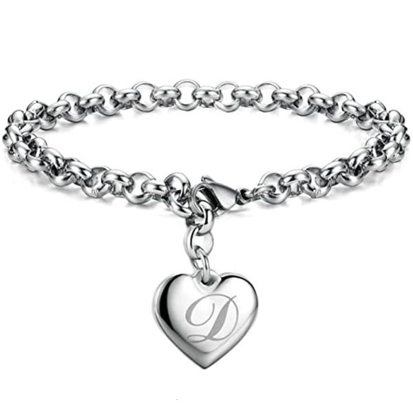 new lettering titanium women's stainless steel letter bracelet not easy to fade, Black
new lettering titanium women's stainless steel letter bracelet not easy to fade, Black