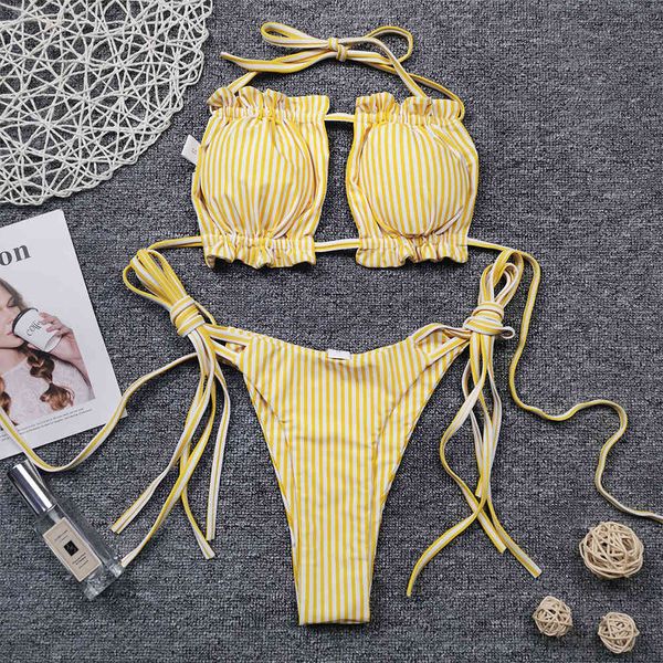 thong striped bandeau bikini string tie side ruched swimsuit women swimwear swim beach wear bathing suit two piece 210520, White;black
thong striped bandeau bikini string tie side ruched swimsuit women swimwear swim beach wear bathing suit two piece 210520, White;black