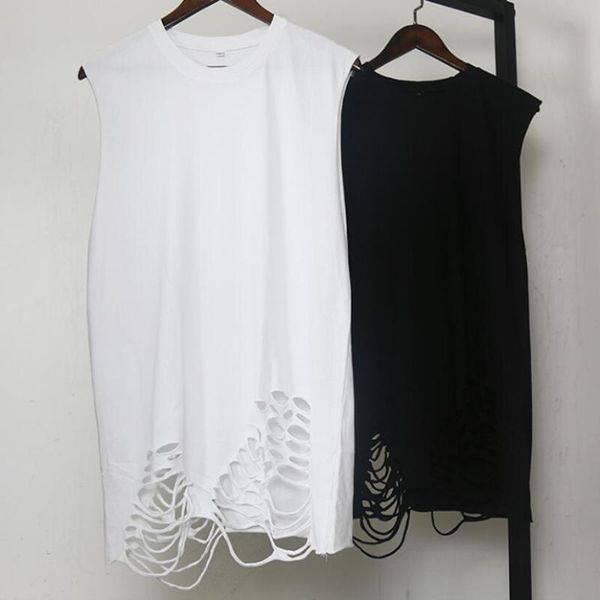 men' tank summer white black ripped hole punk long men women vintage street wear hip hop sleeveless shirts drop
men' tank summer white black ripped hole punk long men women vintage street wear hip hop sleeveless shirts drop