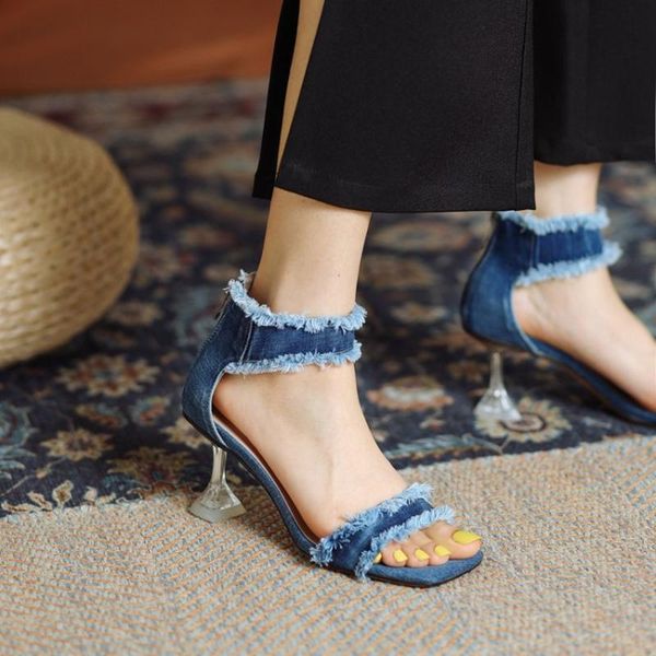 womens square peep toe denim jeans tassels wine red clear crystal heel shoes sandals plus size 2021 dress, Black
womens square peep toe denim jeans tassels wine red clear crystal heel shoes sandals plus size 2021 dress, Black