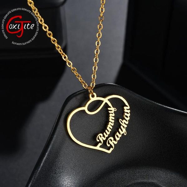 goxijite personalized double name necklace customized gold 2 names heart necklaces jewelry engagement gift, Silver
goxijite personalized double name necklace customized gold 2 names heart necklaces jewelry engagement gift, Silver