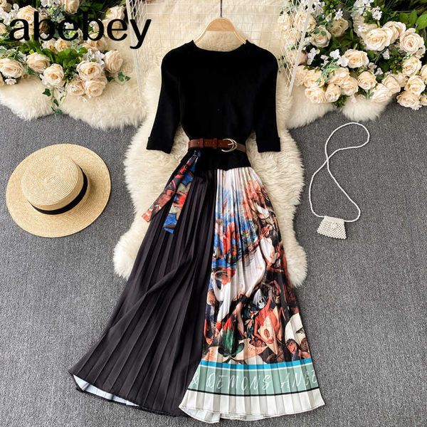 women design print pleated dress o neck short sleeve sashes splice a-line dresses summer casual streetwear midi dress 210715, Black;gray
women design print pleated dress o neck short sleeve sashes splice a-line dresses summer casual streetwear midi dress 210715, Black;gray