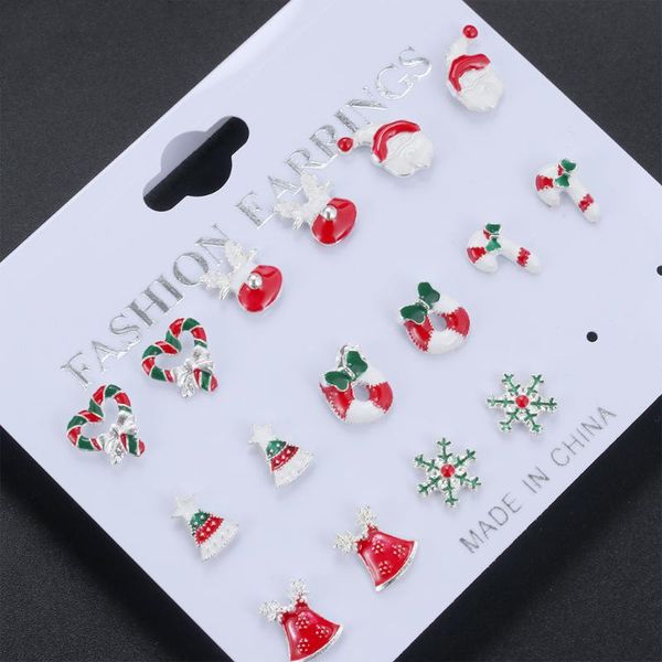 stud 8pair/set cute santa claus snowman lovely tree bell christmas gifts earrings jewelry accessories set for women girls, Golden;silver
stud 8pair/set cute santa claus snowman lovely tree bell christmas gifts earrings jewelry accessories set for women girls, Golden;silver