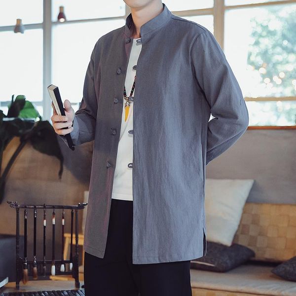 men's casual shirts 2021 autumn men chinese style cotton linen white long-sleeved shirt male tang suit retro cardigan, White;black
men's casual shirts 2021 autumn men chinese style cotton linen white long-sleeved shirt male tang suit retro cardigan, White;black