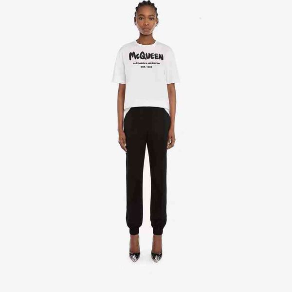 Women's T-Shirt High end European McQueen spring and summer women's casual breathable large short sleeve graffiti T-shirt ND84, White
Women's T-Shirt High end European McQueen spring and summer women's casual breathable large short sleeve graffiti T-shirt ND84, White