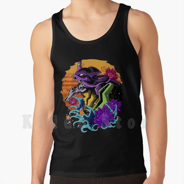 evangelion tank vest sleeveless manga hokusai eva wave off kanagawa vintage retrowave anime gaming, White;black 
evangelion tank vest sleeveless manga hokusai eva wave off kanagawa vintage retrowave anime gaming, White;black
