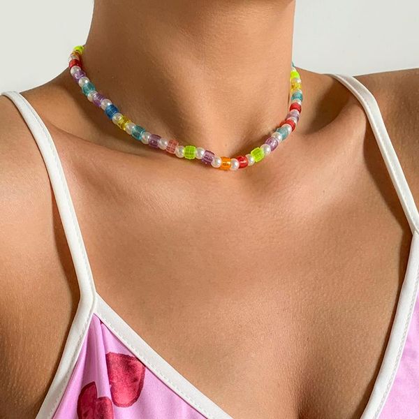 chokers shixin bohemia colorful candy beads choker necklaces for women summer pearl rainbow 2021 fashion jewelry on neck gifts, Golden;silver
chokers shixin bohemia colorful candy beads choker necklaces for women summer pearl rainbow 2021 fashion jewelry on neck gifts, Golden;silver
