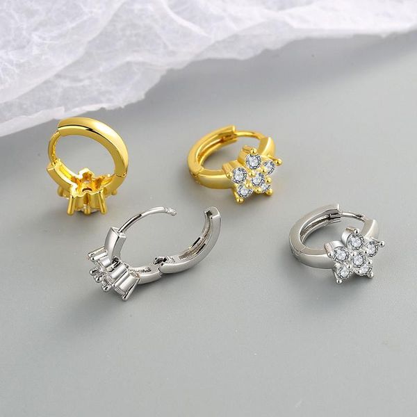 hoop & huggie sweet zircon flower star earrings cute girl small for women boucle oreille femme pendientes mujer piercing gift, Golden;silver
hoop & huggie sweet zircon flower star earrings cute girl small for women boucle oreille femme pendientes mujer piercing gift, Golden;silver