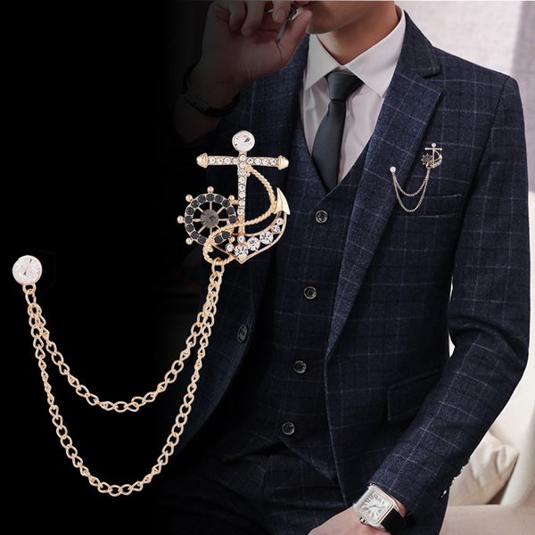 luxury designers ship anchor rudder chain brooch men's and women's suit shirt button collar pin new fashion high-end accessories x, Gray
luxury designers ship anchor rudder chain brooch men's and women's suit shirt button collar pin new fashion high-end accessories x, Gray