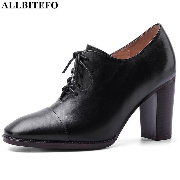 dress shoes allbitefo fashion lace up office high heels natural genuine leather heel comfortable square toe women, Black
dress shoes allbitefo fashion lace up office high heels natural genuine leather heel comfortable square toe women, Black