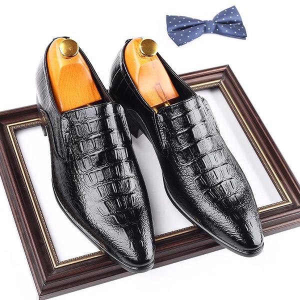 dress shoes england pointed toe men leather business low-classic oversingle fashion crocodile pattern trend, Black
dress shoes england pointed toe men leather business low-classic oversingle fashion crocodile pattern trend, Black