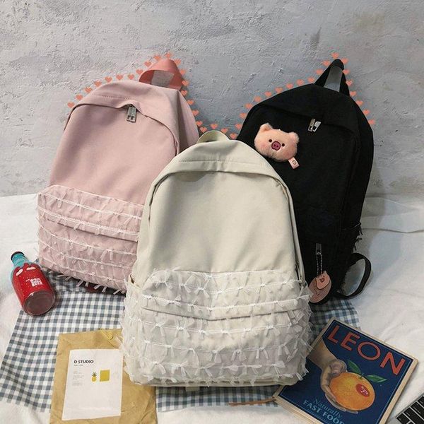 backpack vintage cute lace decoration solid color student school bag college style small fresh and sweet girl
backpack vintage cute lace decoration solid color student school bag college style small fresh and sweet girl