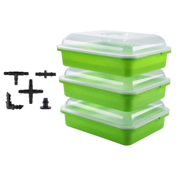 watering equipments 1 set irrigation fittings kit barbed connectors & 3 wheatgrass grower sprouting container with lid
watering equipments 1 set irrigation fittings kit barbed connectors & 3 wheatgrass grower sprouting container with lid