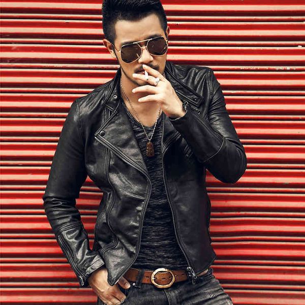 men's leather & faux men 's jacket spring and autumn korean style youth solid color lapel long sleeve short 8eth, Black
men's leather & faux men 's jacket spring and autumn korean style youth solid color lapel long sleeve short 8eth, Black
